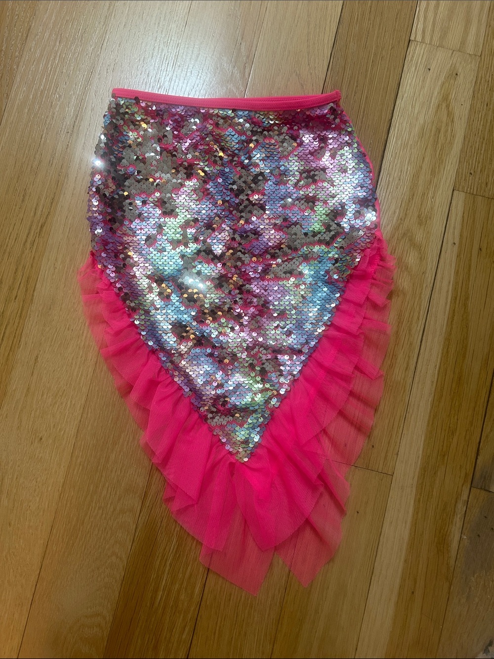 Mermaid sequin bathing suit skirt girls kids pink